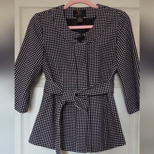 Women's Black and White Checkered Blazer